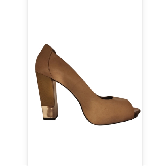 COPY -  BCBG Tan/Camel Color Open Toe Shoes - Picture 3 of 15